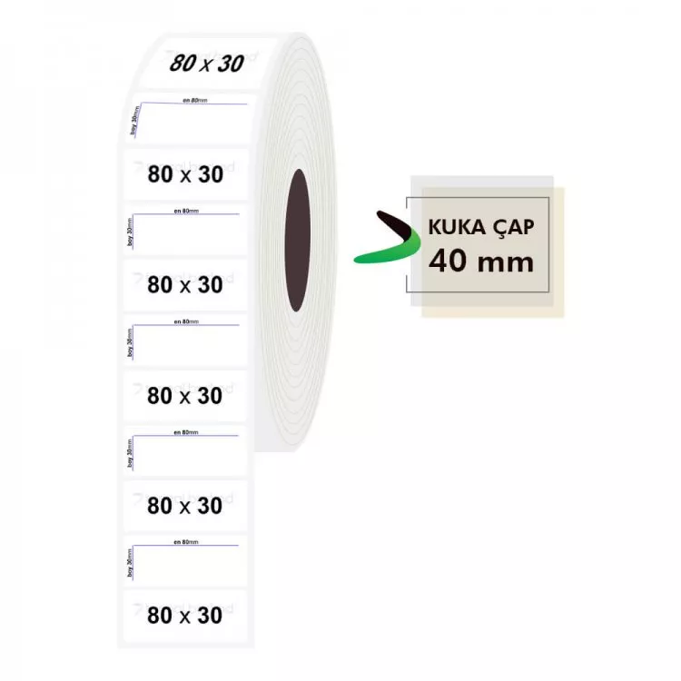 80mm x 30mm PP Şeffaf Etiket