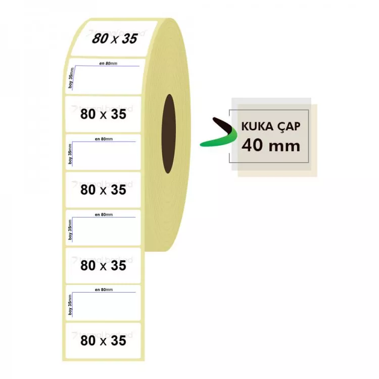 80mm x 35mm Lamine Termal Etiket