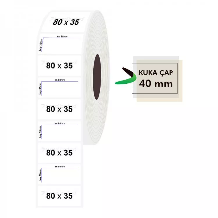 80mm x 35mm PP Şeffaf Etiket