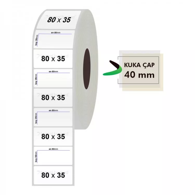 80mm x 35mm Silvermat Etiket