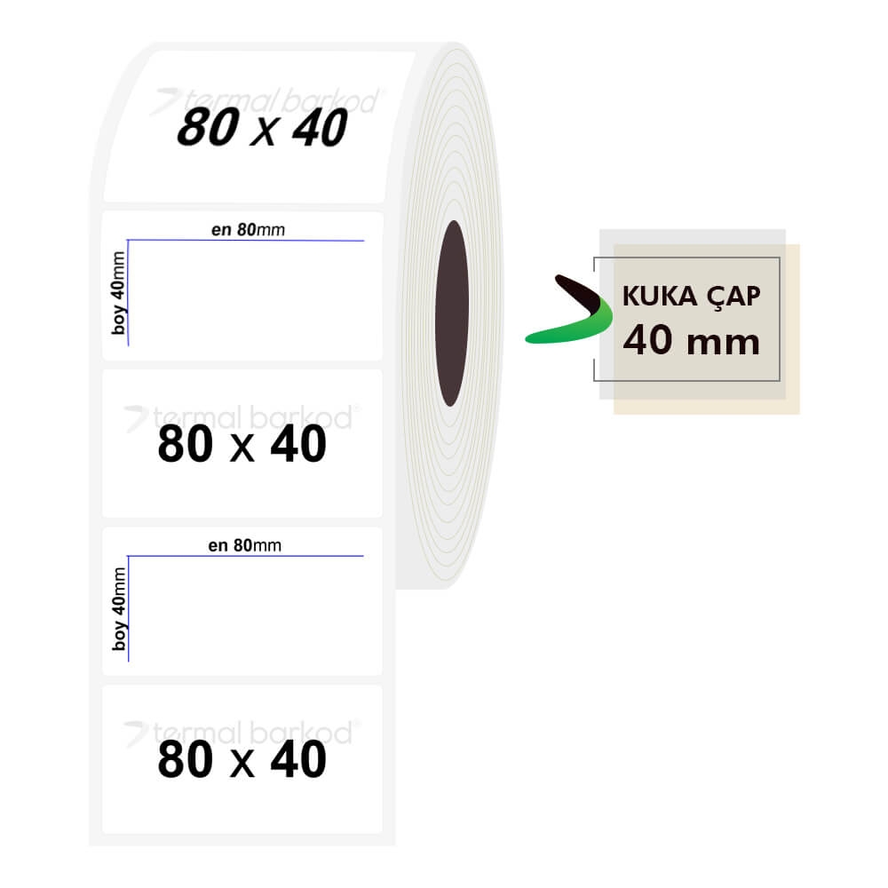 80mm x 40mm Şeffaf Etiket