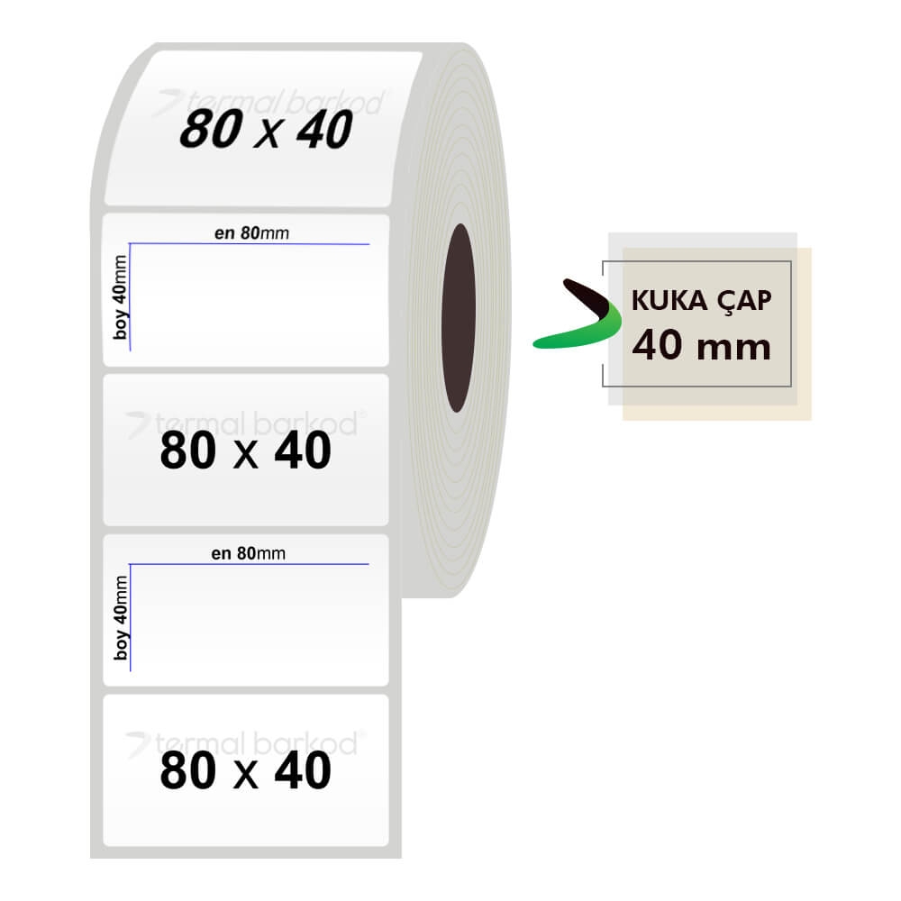 80mm x 40mm Silvermat Etiket