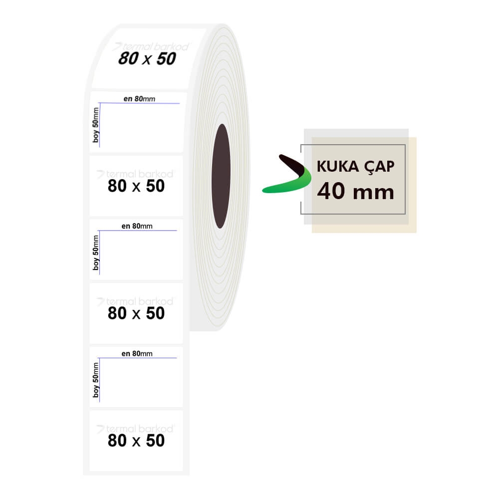 80mm x 50mm PP Şeffaf Etiket