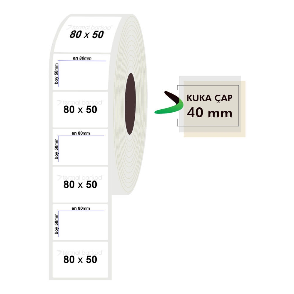 80mm x 50mm Pp Opak Etiket
