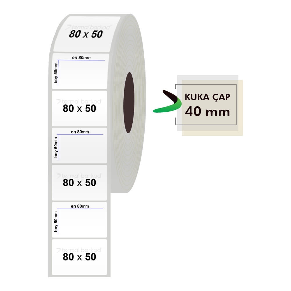 80mm x 50mm Silvermat Etiket