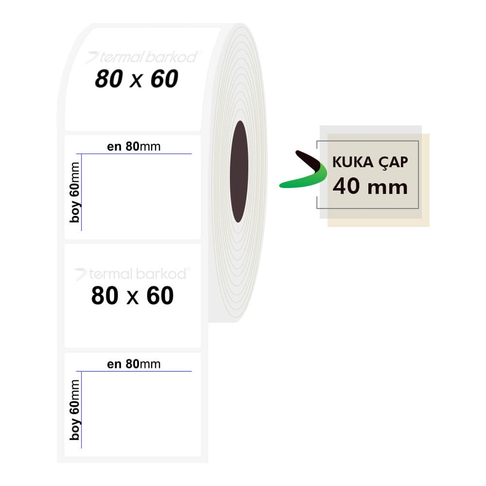 80mm x 60mm PP Şeffaf Etiket