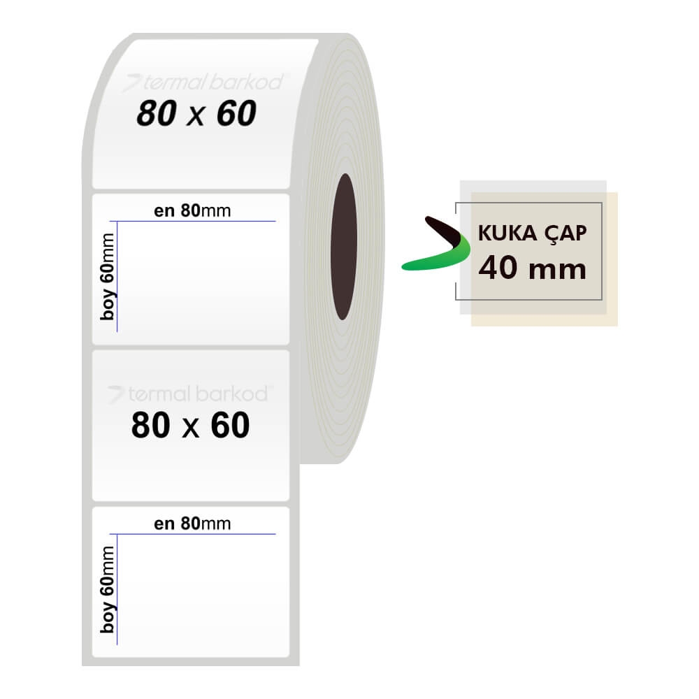 80mm x 60mm Silvermat Etiket