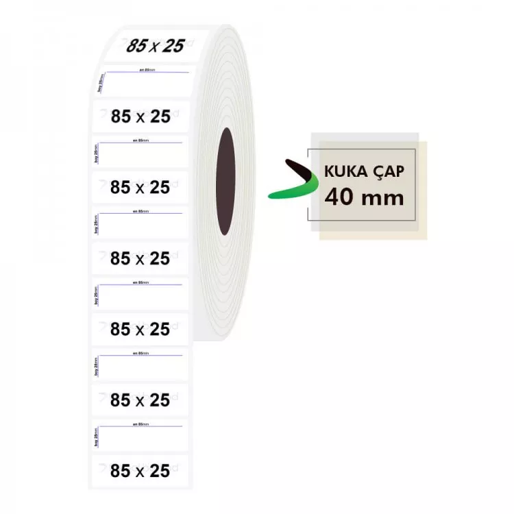 85mm x 25mm PP Şeffaf Etiket