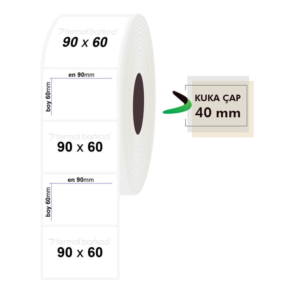 90mm x 60mm PP Şeffaf Etiket