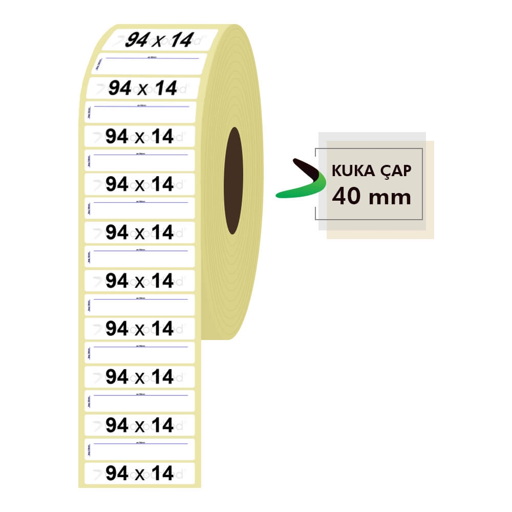 94mm x 14mm Vellum Etiket